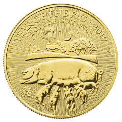 2019 1 oz British Gold Lunar Year of the Pig Coin - peninsulahcap