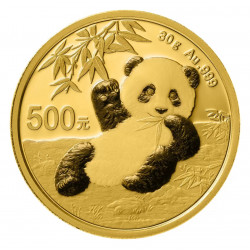 2020 China 30 g Gold Panda ¥500 Coin GEM BU - peninsulahcap