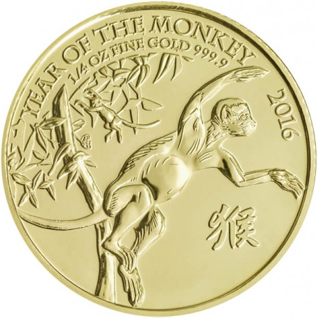 2016 Royal Mint 1/4 Oz Year of the Monkey Gold Coin - peninsulahcap