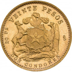 Chilean 20 (Veinte) Pesos Gold Coin - peninsulahcap