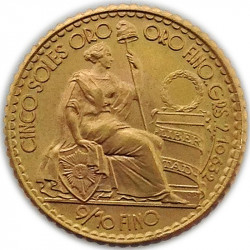 Peru 5 (Cinco) Soles Gold Coin - peninsulahcap