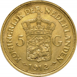 Netherlands 5 Guilder Gold Coin - peninsulahcap