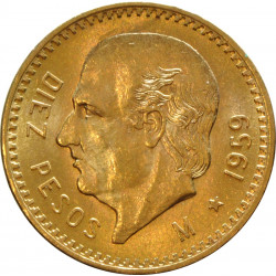 Diez (Ten) Mexican Pesos Gold Coin - peninsulahcap