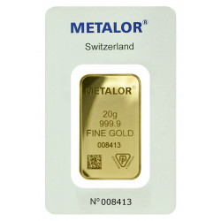 Buy 20g Metalor Gold Bar | Investment Bullion Bars - peninsulahcap