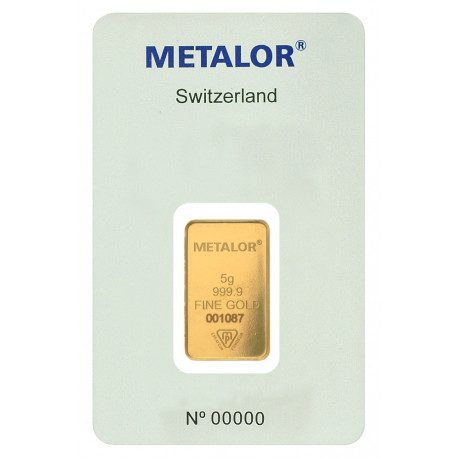 Metalor 5 Gram Gold Bar - 5g Gold Bar - peninsulahcap