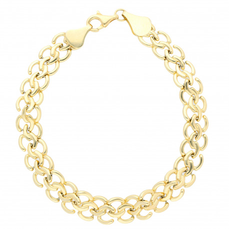 buy 9ct Yellow Gold Double Circle Link Bracelet - peninsulahcap