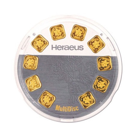 Heraeus MultiDisc 10 x 1 Gram Gold Bar - peninsulahcap